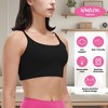 NPolar "Women’s Padded Strap Sports Bra, Square Neck Low Impact Strappy Crop Top, Removable Pads for Gym" XL Black - 4 of 4
