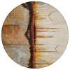 HomeRoots 8' Rust And Charcoal Round Abstract Washable Indoor Outdoor Area Rug - 4 of 4