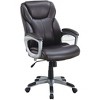 DOMETOUR 1pc Office Chair Brown Color Cushioned Headrest Adjustable Height Executive Chair Armrest Lumbar Support Work Relax - 3 of 4