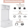 Acekool 4-in-1 Hall Tree with Storage Shoe Bench, Coat Rack with 4 Hooks, Entryway Organizer with Display Shelves & Cabinet, White - 4 of 4