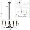 Tribesigns Modern 5-Light Black Chandelier, Farmhouse Candle Hanging Pendant Light Fixtures for Living Room, Kitchen - 3 of 4