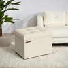 Small Folding Storage Ottoman Bench, Ottoman with Storage, Foot Rest Stool, 286 lb Capacity, for Living Room, Bedroom, Dorm, Home Office - 3 of 4