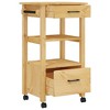 vidaXL Kitchen Trolley MONZA 18.9 in.x15.7 in.x35.4 in. Solid Wood Pine - 4 of 4