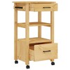 vidaXL Kitchen Trolley MONZA 18.9 in.x15.7 in.x35.4 in. Solid Wood Pine - image 4 of 4