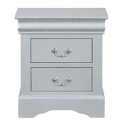 NicBex 2-Drawer Nightstand Modern Wooden Bedside Table with Metal Handles End Table for Living Room, Bedroom