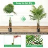Resenkos Set of 2 Artificial Palm Paradise Plants, 4.2-Foot Tall in Included Decorative Pots, Green - 4 of 4