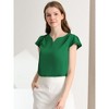 INSPIRE CHIC Women's Work Business Casual Plain Cap Sleeve Blouse - 2 of 4