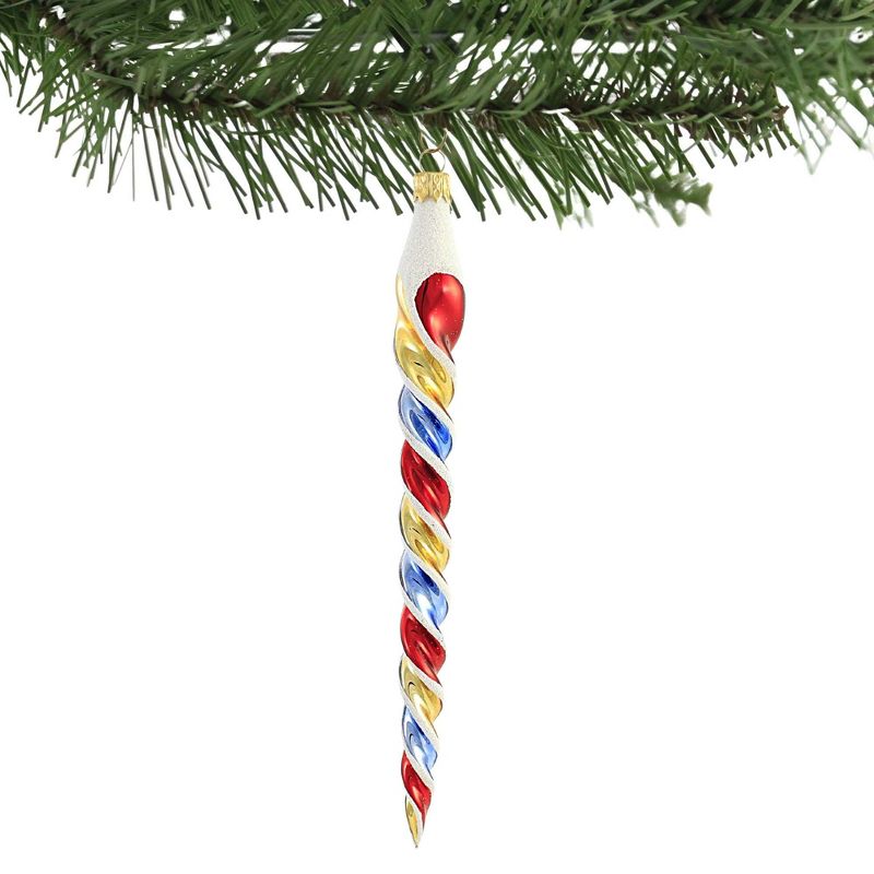 Sbk Gifts Holiday 8.0 Inch Red Blue & Gold Twisted Icicle Ornament Twist Patriotic Usa Tree Ornaments, 2 of 4