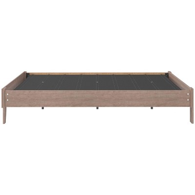 Contemporary Queen Platform Bed with Warm Gray Finish