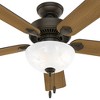 Hunter 52" Swanson Lighted Ceiling Fan New Bronze Finish with 5 Blades in American Walnut/Greyed Walnut - 4 of 4