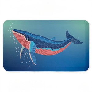 Stupell Industries Coastal Whale with Bubbles Printed Anti-Fatigue Floor Mat, design by Darlene Seale, 30"x18" - 1 of 4