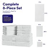 8pc 100% Combed Cotton Towel Set (2 Bath, 2 Hand, 4 Wash) by Sweet Home Collection™ - 2 of 4