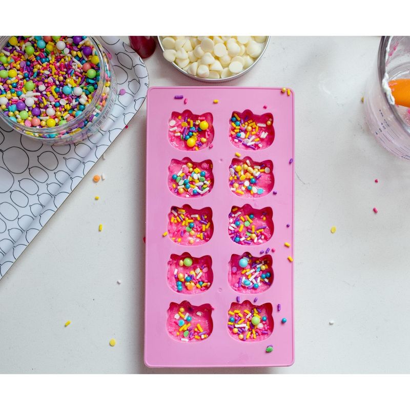 Silver Buffalo Sanrio Hello Kitty Silicone Mold Ice Cube Tray | Makes 10 Cubes, 5 of 9