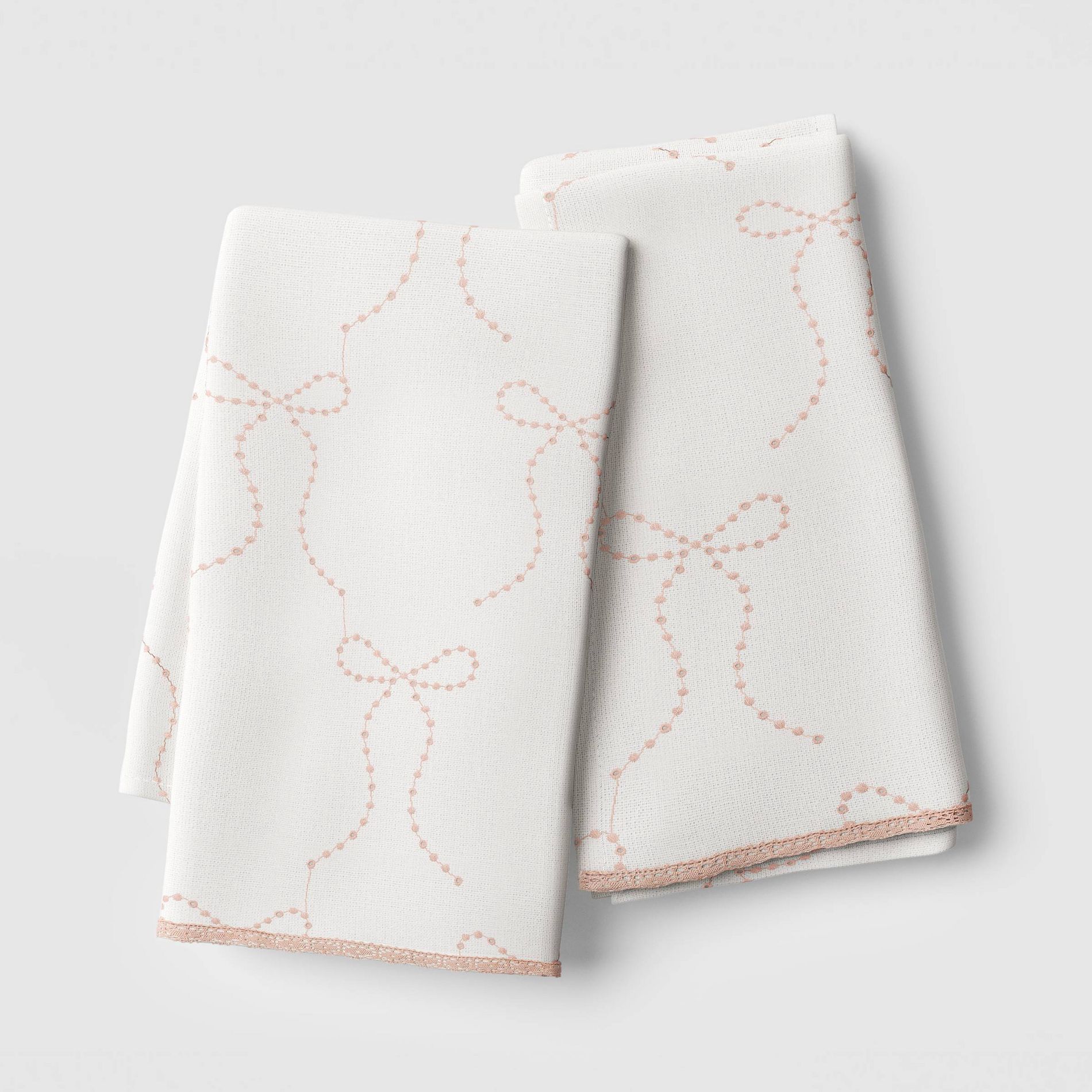 2pk Bow with Lace Trim Kitchen Towels - Room Essentials™