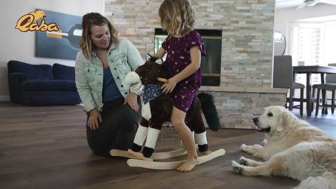 Qaba Kids Plush Ride-On Rocking Horse Toy Cowboy Rocker with Fun Realistic Sounds for Child 3-6 Years Old, 2 of 10, play video