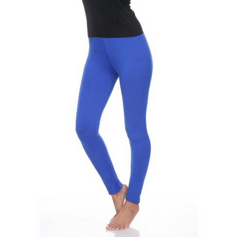 Women s Super Soft Solid Leggings Royal Blue Small White Mark