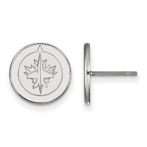 Black Bow Jewelry Sterling Silver Winnipeg Jets NHL Stud Earrings - 1 of 3
