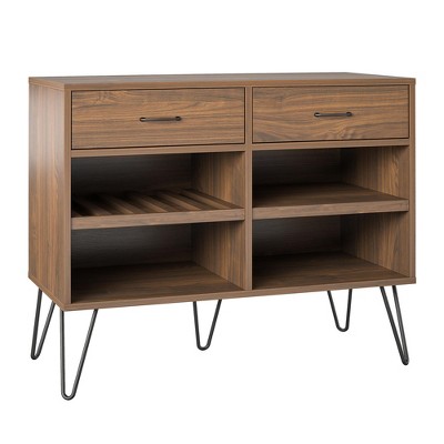 Pino Valley Walnut Mid-Century Modern Beverage Cabinet