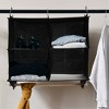 Household Essentials 4 Pocket Wide Organizer with Hangbar Black: Hanging Closet Storage, Clothes & Shoe Organizer, 30 lb Capacity - 2 of 4