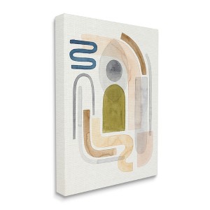 Stupell Industries Deco Shape Abstraction Neutral Blue Beige Curves - 1 of 4