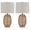Signature Design by Ashley (Set of 2) Orenman Table Lamps Light Brown/Beige: UL Listed, Cotton/Polyester Shade - 2 of 4