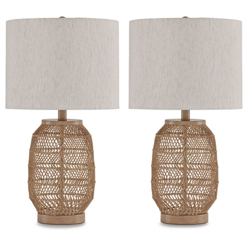 Signature Design by Ashley (Set of 2) Orenman Table Lamps Light Brown/Beige, 1 of 6