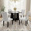 5-Piece Round Dining Table Set, Dining Set Contemporary, 43-Inch Modern Dining Table And 4 Upholstered Chairs For Dining Room-Cuddlewood - 2 of 4
