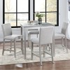 5 Piece Counter Height Wooden Kitchen Dining Room Set,Wood Square Dining Table for 4 with Upholstered Parsons Dining Room Chairs-Cuddlewood - 2 of 4