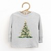 Watercolor Christmas Tree Sparkle - Toddler Long Sleeve Graphic Tee and Youth Long Sleeve Graphic T-Shirt - 2 of 3