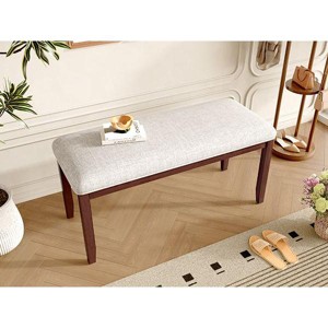 PAGED Upholstered Entryway Bench Classic Ottoman Foot Rest With Padded Seat and Solid Wood Leg for Family Room, Entryway - 1 of 4