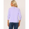 INSPIRE CHIC Women's Work Office Keyhole Pleated Front Ruched 3/4 Sleeve Chiffon Blouse - 4 of 4