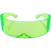 grinderPUNCH Futuristic Shield Sunglasses  Cyclops Cyberpunk Visor Glasses  80s Alien Mono (Neon Green) - 2 of 2