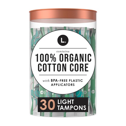 L . Organic Cotton Full Size Light Tampons - 30ct : Target