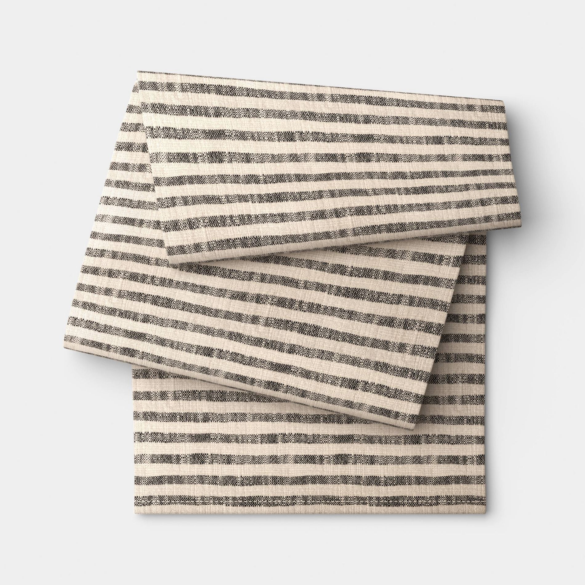 90'x20" Striped Table Runner Khaki/Black - Threshold™