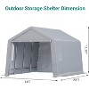 Coucheta Heavy Duty Enclosed Carport, Triple Layer Waterproof PE Cover & Powder Coated Steel Frame, All Weather Outdoor Garage Shelter for Outdoor - 2 of 4
