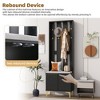 Mshliw Modern 4 in 1 Hall Tree with Cushioned Bench Coat Rack with 8 Hooks Shoe Storage Cabinet and Adjustable Shelves - 2 of 4