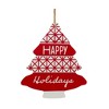 Christmas Tree Ornaments – 11.75"H Wood Sentiment, Rustic Red & White Holiday Messages (Set of 12) By Melrose - 3 of 3