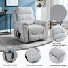 ChicFurnit Living Room Chair Arm Accent Chair Power Recliner with Dual Motor Lift Assist Massage Vibration Cup Holder, 30.31"*25.59"*22.04" - 2 of 4