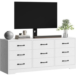 Acekool TV Stand with Mount, 9-Drawer Wood Entertainment Center for 32-85 inch TVs, Adjustable Media Console for Living Room, Bedroom - 1 of 4