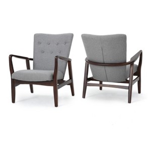 Becker Upholstered Arm Chair (Set of 2) - Gray - Christopher Knight Home