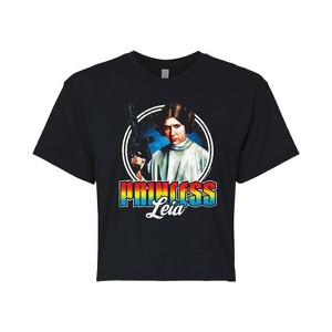 Women's - Star Wars - Princess Leia Cropped Graphic T-Shirt - 1 of 4