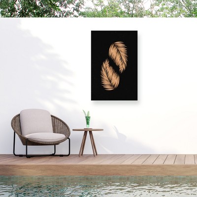 Trademark Fine Art - Sarah Manovski  Golden palms black copper 2 Matted Framed Art