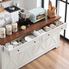 61 Inch TV Stand with Storage Cabinets and Glass Display, Modern Entertainment Center for Living Room, Bedroom, or Office, 61.3” Wide Console - 4 of 4