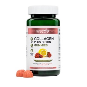 NatureWise Collagen Gummies - Hydrolyzed Collagen Gummies - Type 1 & 3 Peptides + Biotin, Vitamin C, E, & Zinc for Hair Skin & Nails - 1 of 4