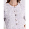 INSPIRE CHIC Women's Crew Neck Short Sleeve Tweed Button Decor Elegant Work Sheath Midi Dress - 4 of 4