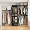 SEVOBAL Freestanding Coat Racks 6 Shelves and 3 Rods Heavy-Duty Wood Closet Organizer System， Adjustable Storage for Using, Black, 15.8"*96.1"*75" - 2 of 4