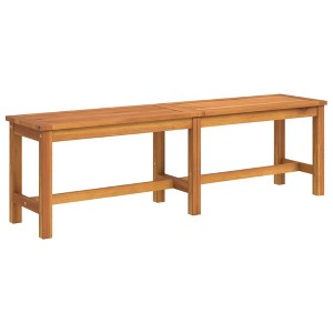 vidaXL Solid Acacia Wood Patio Bench – Sturdy Outdoor Seating for Garden, Yard, and Indoor Use – 59.1" x 13.8" x 17.7" Size – Brown Finish - 1 of 4