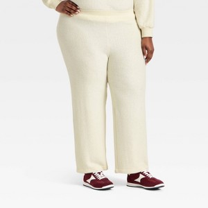 Women's High-Rise Straight Leg Knit Pull-On Pants - Universal Thread™ - 1 of 3