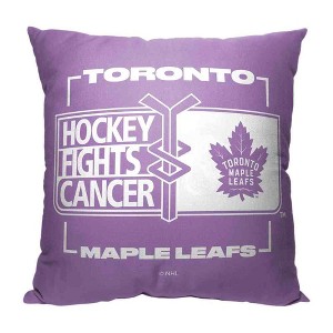 NHL Hockey Fights Cancer Fight For Toronto Maple Leafs Throw Pillow, 18 x 18 inches - 1 of 4