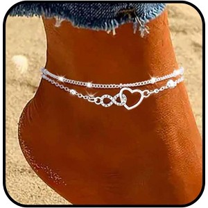 925 Sterling Silver Ankle Bracelets for Women Dainty 14K Gold Plated Anklets Set Waterproof Ankle Chain - 1 of 4